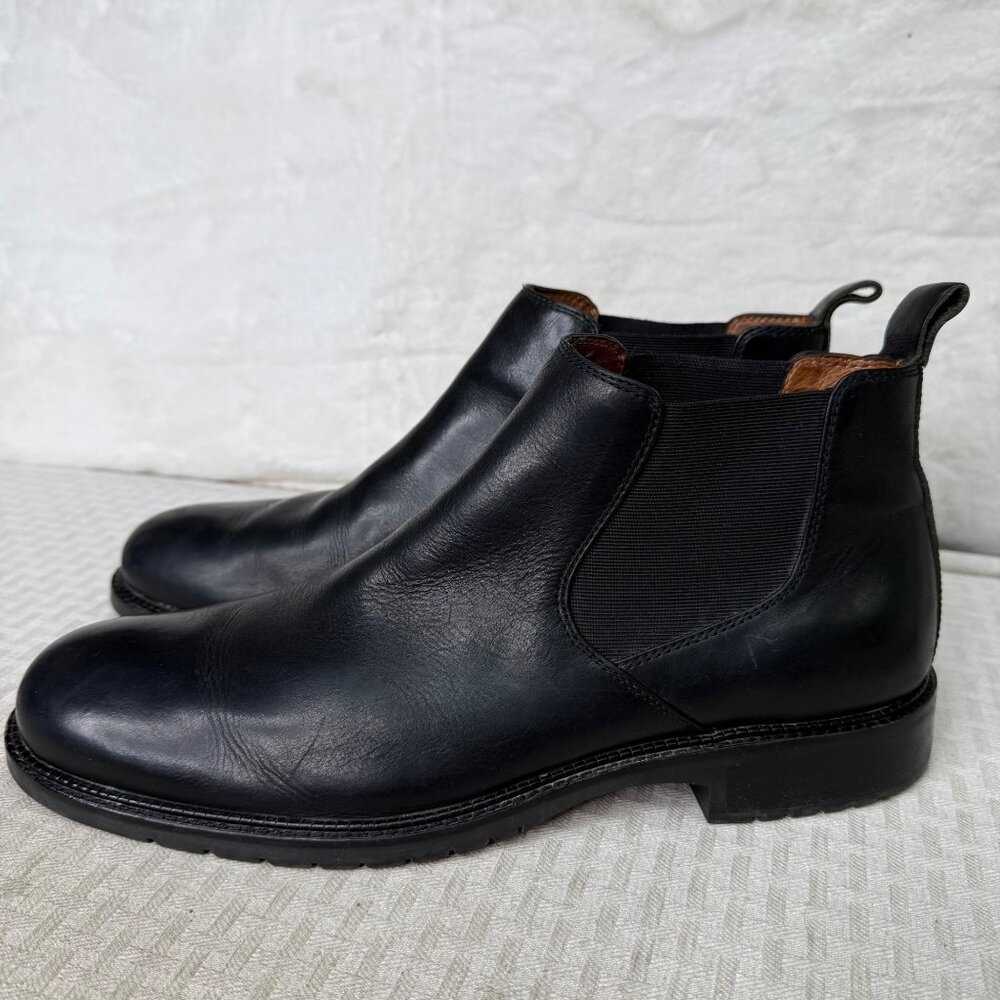 Johnston & Murphy Mens Black Leather Chelsea Boots Size 12M